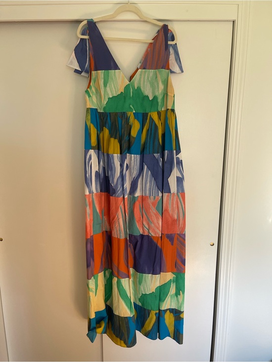 Odeeh Dresses & Skirts - Summery Abstract Multicolor V-Neck Maxi Dress